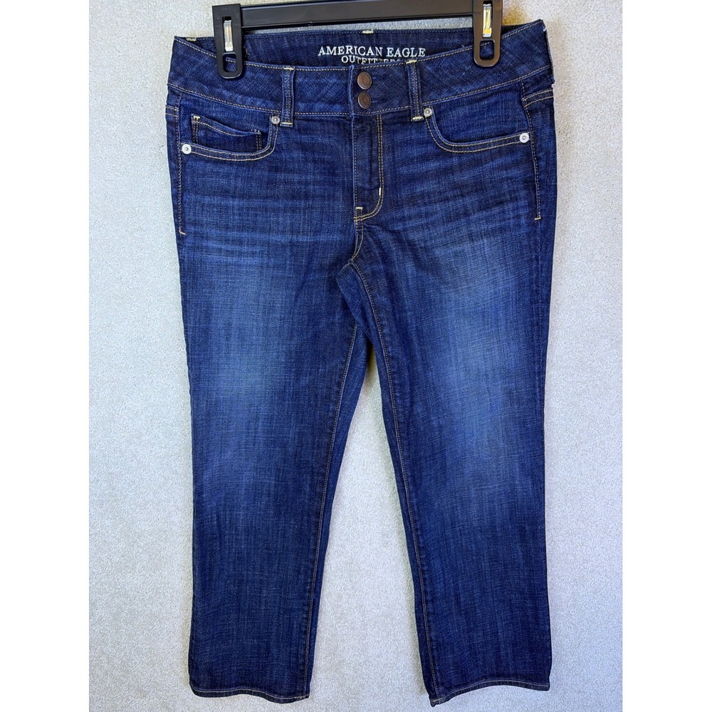 American Eagle Artist Crop Jeans Womens 8 (30x24) Blue Denim Stretch Low Rise